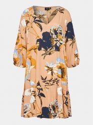 Zizzi Sukienka codzienna V00057I Beżowy Regular Fit. Brązowe sukienki Zizzi, na co dzień, m, bez wzorów, z wiskozy, bez kołnierzyka, bez ramiączek, proste. Za 109.99 zł.