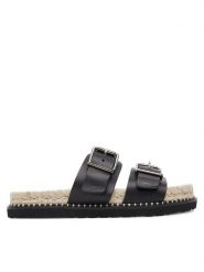 Castañer Espadryle Ter/261 025673 Czarny. Czarne espadryle Castañer, bez wzorów, ze skóry, bez obcasa. Za 599.99 zł.