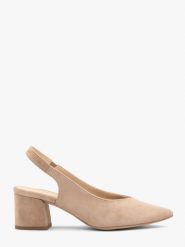 Beżowe czółenka damskie slingback bez pięty ISABEL. Brązowe czółenka Ryłko, na lato, bez wzorów, z materiału, bez obcasa, na obcasie, bez zapięcia. Za 379.99 zł.