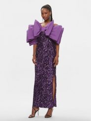 ROTATE Sukienka koktajlowa Sequins Bow 1115762073 Fioletowy Slim Fit. Fioletowe sukienki ROTATE, bez wzorów, z syntetyku, wizytowe, bez kołnierzyka, bez ramiączek. Za 2,819.00 zł.