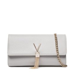 Torebka Valentino. Szare kopertówki Valentino, bez wzorów, bez dodatków. Za 189.99 zł.