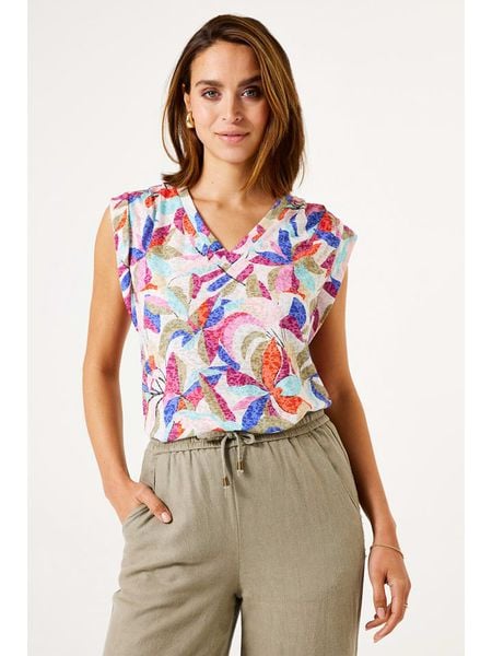 Garcia Top w kolorze kremowym ze wzorem rozmiar: S. Brązowe topy Garcia, s, bez wzorów, bez kołnierzyka, bez ramiączek. Za 52.42 zł.