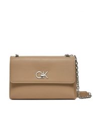 Calvin Klein Torebka Re-Lock Ew Conv Crossbody K60K611084 Beżowy. Brązowe torebki klasyczne Calvin Klein, bez wzorów, ze skóry, bez dodatków. Za 339.99 zł.