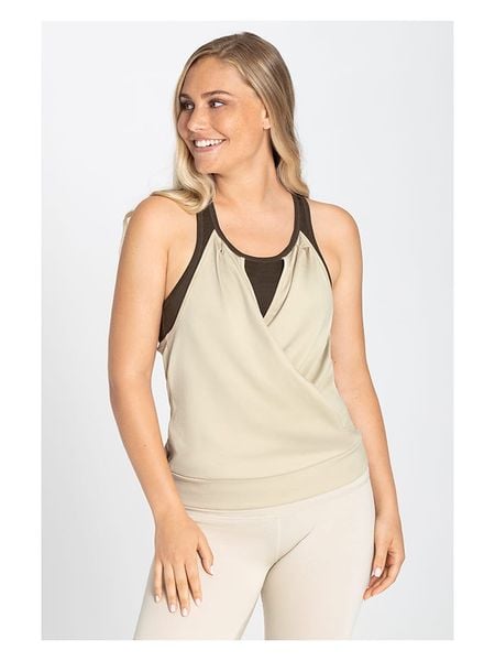 Super.natural Top sportowy "Liquid Flow" w kolorze kremowym rozmiar: S. Brązowe topy sportowe super.natural, s, bez wzorów, z materiału, outdoorowe. Za 173.99 zł.