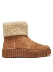 Clarks Botki Torhill Turn 26179563 Brązowy. Brązowe botki Clarks, bez wzorów, ze skóry, bez obcasa, na płaskiej podeszwie, bez zapięcia. Za 439.99 zł.
