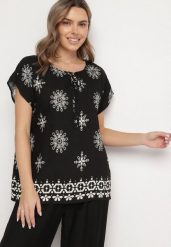 Czarna Bluzka Boho z Wiskozą z Krótkim Rękawem i Wiązaniem przy Szyi Dannelle. Czarne bluzki Born2be, xl, bez wzorów, z jeansu, boho, bez kołnierzyka, bez ramiączek. W wyprzedaży za 42.49 zł.