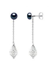 Mitzuko Srebrne kolczyki-wkrętki z perłami rozmiar: onesize. Czarne kolczyki Mitzuko, z kryształem, srebrne. Za 217.99 zł.