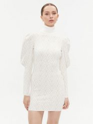 Elisabetta Franchi Sukienka dzianinowa AM-36M-37E2-V480 Écru Slim Fit. Sukienki Elisabetta Franchi, m, bez wzorów, z dzianiny, wizytowe, bez kołnierzyka, bez ramiączek. Za 1,199.00 zł.