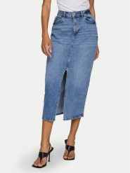 Vila Spódnica jeansowa Jaf 14099736 Niebieski Regular Fit. Niebieskie spódnice Vila, bez wzorów, z bawełny. Za 129.99 zł.