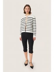 Soaked in Luxury Kardigan w kolorze kremowo-czarnym rozmiar: S. Brązowe swetry Soaked in Luxury, s, bez wzorów, z bawełny, bez ramiączek. Za 130.99 zł.