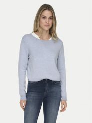 ONLY Sweter Venice 15333989 Błękitny Regular Fit. Niebieskie swetry ONLY, s, bez wzorów, z wiskozy, bez ramiączek. Za 79.99 zł.