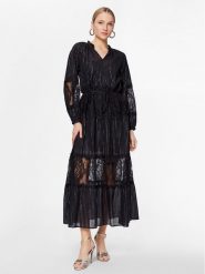 TWINSET Sukienka codzienna 231TT2093 Czarny Regular Fit. Czarne sukienki Twinset, na co dzień, bez wzorów, z bawełny, bez kołnierzyka, bez ramiączek, proste. Za 1,799.00 zł.