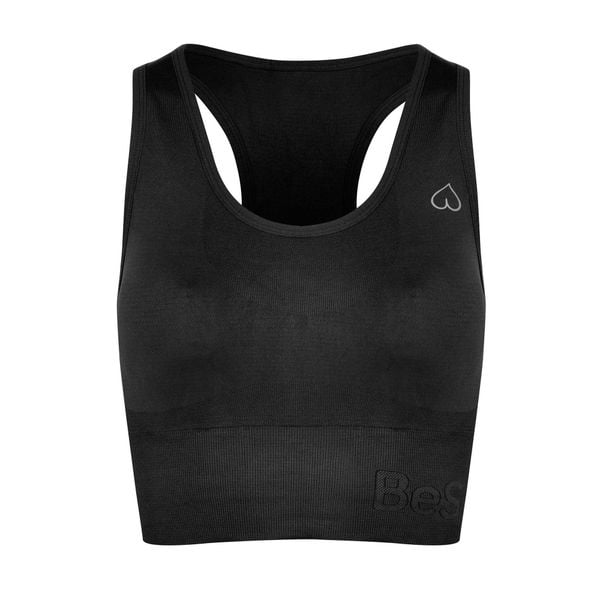 Stanik Sportowy BeShaped Body Boost Regulowany. Czarne biustonosze sportowe BESHAPED, bez wzorów, z nylonu, na jogę i pilates. W wyprzedaży za 159.20 zł.