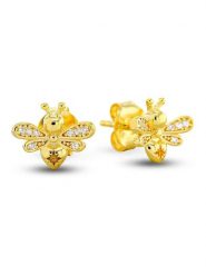 CHARM'S Pozłacane kolczyki-wkrętki z cyrkoniami rozmiar: onesize. Żółte kolczyki CHARM'S, z cyrkonią, pozłacane. Za 85.45 zł.