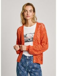 Pepe Jeans Kardigan w kolorze pomarańczowym rozmiar: XL. Pomarańczowe swetry Pepe Jeans, xl, bez wzorów, z jeansu, bez ramiączek. Za 154.07 zł.