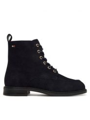 Tommy Hilfiger Trzewiki Enamel Flag Suede Lace-Up Boot FW0FW09681 Granatowy. Niebieskie botki Tommy Hilfiger, bez wzorów, ze skóry, bez obcasa, na płaskiej podeszwie, bez zapięcia. Za 649.99 zł.