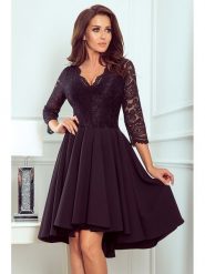 Numoco Sukienka w kolorze czarnym rozmiar: 3XL. Czarne sukienki NUMOCO, xl, bez wzorów, z koronki, z asymetrycznym kołnierzem, bez ramiączek, midi, asymetryczne. Za 180.49 zł.