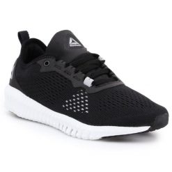Buty Reebok Flexagon W CN2407 czarne. Czarne buty treningowe bez wzorów, z gumy, bez zapięcia, na fitness i siłownię. Za 449.26 zł.