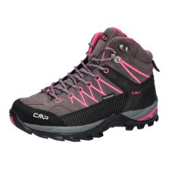 Buty damskie trekkingowe CMP Rigel wodoodporne. Czarne buty trekkingowe CMP, bez wzorów, ze skóry, bez zapięcia. Za 392.01 zł.