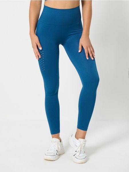 Legginsy sportowe - niebieski. Niebieskie legginsy Sinsay, bez wzorów, sportowe. Za 27.99 zł.