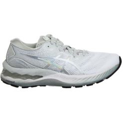 Buty do biegania ASICS Gel-Nimbus 23 Platinum Szary lodowy/Biały. Białe buty do biegania ASICS, bez wzorów, bez zapięcia, do biegania. Za 629.00 zł.