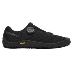 Buty do biegania damskie Merrell Vapor Glove 6. Czarne buty do biegania Merrell, bez wzorów, z materiału, bez zapięcia, do biegania. Za 567.00 zł.
