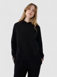 4F Bluza dresowa nierozpinana z kapturem damska - czarna XXL. Czarne bluzy z kapturem 4f, xs, bez wzorów, z bawełny, z kapturem. Za 129.99 zł.