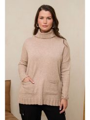 Curvy Lady Golf w kolorze jasnobrązowym rozmiar: 44/46. Brązowe swetry Curvy Lady, bez wzorów, klasyczne, bez ramiączek. Za 118.56 zł.