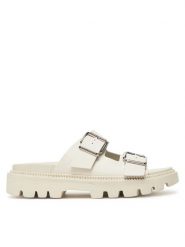 Tommy Jeans Klapki Tjw Double Strap Sandal EN0EN02753 Biały. Białe klapki Tommy Jeans, bez wzorów, z jeansu, bez obcasa, bez zapięcia. Za 239.99 zł.