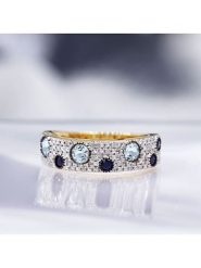 DIAMOND & CO Złoty pierścionek "Majunga" z diamentami rozmiar: 54. Niebieskie pierścionki Diamond & Co, z diamentem, złote. Za 1,283.99 zł.