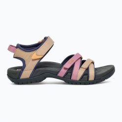 TEVA Sandały turystyczne damskie W'S Tirra root light multi-36. Czerwone sandały Teva, bez wzorów, z materiału, bez obcasa, bez zapięcia. Za 209.90 zł.