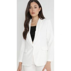 Biała Marynarka Achon. Białe marynarki i żakiety Born2be, l, bez wzorów, z tkaniny, eleganckie, bez ramiączek. W wyprzedaży za 101.99 zł.