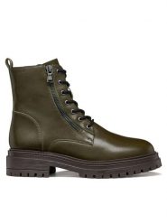 Geox Trapery D Iridea D16HRF 00039 C3009 Zielony. Zielone traperki Geox, bez wzorów, ze skóry, bez obcasa, bez zapięcia. Za 589.99 zł.