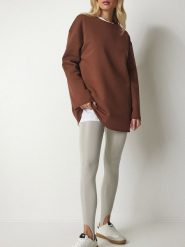 Happiness Istanbul Bluza w kolorze brązowym rozmiar: 40. Brązowe bluzy Happiness Istanbul, bez wzorów, bez kaptura. Za 79.40 zł.