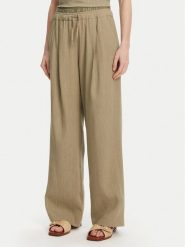 Marella Spodnie materiałowe Fred 2513131085 Zielony Wide Leg. Zielone spodnie materiałowe Marella, bez wzorów, ze lnu. Za 1,129.00 zł.