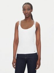 Morgan Top 251-DOUBI Biały Slim Fit. Białe topy Morgan, l, bez wzorów, z wiskozy, bez kołnierzyka, bez ramiączek. Za 99.99 zł.