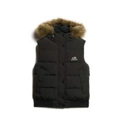 Damska kurtka puchowa Superdry. Czarne kurtki Superdry, na zimę, bez wzorów, z puchu, bez kaptura. Za 568.10 zł.