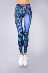Legginsy sportowe damskie DEEP TRIP Wave. Niebieskie legginsy DEEP TRIP, bez wzorów, z elastanu, sportowe. Za 179.00 zł.