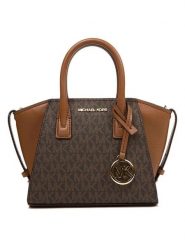 Michael Kors Torebka w kolorze ciemnobrązowym - 23 x 16 x 9 cm rozmiar: onesize. Brązowe torebki klasyczne Michael Kors, bez wzorów, z materiału, przez ramię, bez dodatków. Za 630.99 zł.