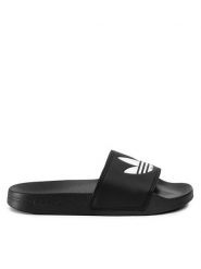 Adidas Klapki Adilette Lite FU8298 Czarny. Czarne klapki adidas, bez wzorów, ze skóry, sportowe, bez obcasa, bez zapięcia. Za 139.99 zł.