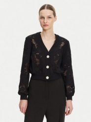 Guess Kardigan W5GQ11 KCWY1 Czarny Regular Fit. Czarne swetry Guess, xs, z aplikacjami, z bawełny, bez ramiączek. Za 309.99 zł.