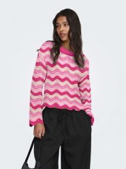 ONLY Sweter w kolorze jasnoróżowo-kremowo-różowym rozmiar: M. Różowe swetry ONLY, m, bez wzorów, bez ramiączek. Za 104.99 zł.