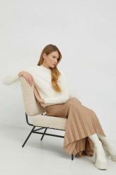 Twinset sweter damski kolor beżowy z półgolfem. Brązowe swetry Twinset, l, bez wzorów, z dzianiny, bez ramiączek. W wyprzedaży za 499.99 zł.