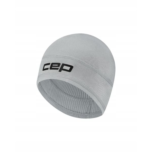 Ciepła zimowa czapka termiczna beanie unisex Core Run CEP. Szare czapki zimowe CEP, bez wzorów, z elastanu, sportowe. Za 79.00 zł.