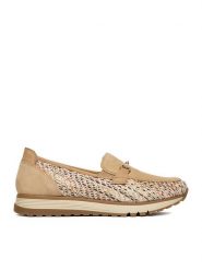 Rieker Półbuty 49042-62 Beżowy. Brązowe półbuty wsuwane Rieker, bez wzorów, ze skóry, bez obcasa, na płaskiej podeszwie. Za 369.99 zł.