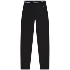 Spodnie sportowe damskie Champion Wmns Script Logo Waist Zip Detail. Czarne spodnie dresowe Champion, bez wzorów, z dresówki, długie. Za 343.00 zł.
