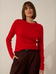 Just Cashmere Kaszmirowy sweter "Jane" w kolorze czerwonym rozmiar: XXL. Czerwone swetry Just Cashmere, xxl, bez wzorów, z kaszmiru, bez ramiączek. Za 326.99 zł.