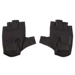 Rękawiczki do treningu siłowego Corength 100. Czarne rękawiczki CORENGTH, bez wzorów, z materiału, sportowe. Za 29.99 zł.