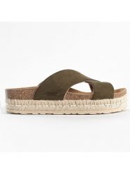 Sunbay Klapki "Astilbe" w kolorze khaki rozmiar: 37. Brązowe klapki Sunbay, bez wzorów, z materiału, klasyczne, z otwartym noskiem, bez obcasa, bez zapięcia. Za 100.75 zł.