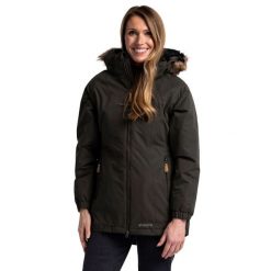 Kurtka Parka Damska Z Długimi Rękawami. Zielone płaszcze Trespass, xl, bez wzorów, z futra, z kapturem. Za 667.99 zł.